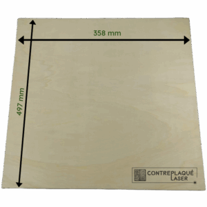 Contreplaqué Peuplier laser 3.6 mm - 358 x 497 mm